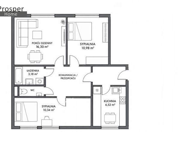 NA SPRZEDAŻ | 58 m² | 3 pokoje| ul. Osmeckiego | RZESZÓW-3